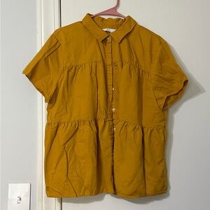 Time and Tru yellow button down top